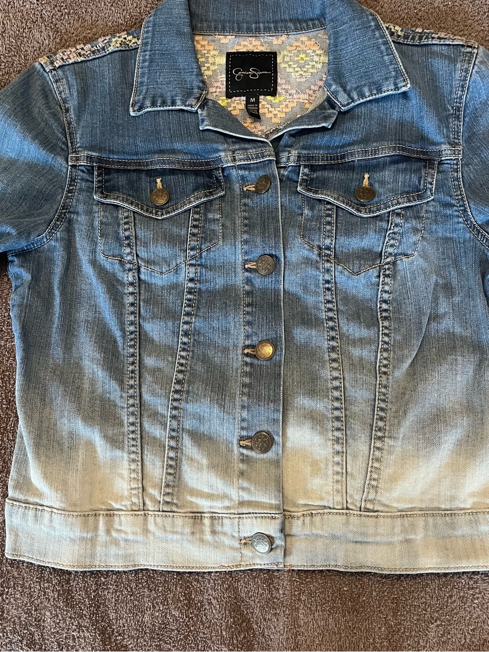 Jessica Simpson Boho
Ombre Bleached Denim Jacket Size Medium - Picture 7 of 14